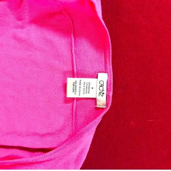 Cache Pink Sweater wrap tie back crop v neck - Picture 4 of 4